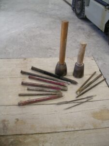 herramientas para piedra de golpeo manual